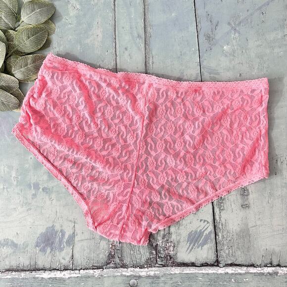 Cacique 18/20 Pink Lace Boyshort Panty | Pink Panties | Floral Lace Panties NWOT - Picture 2 of 8